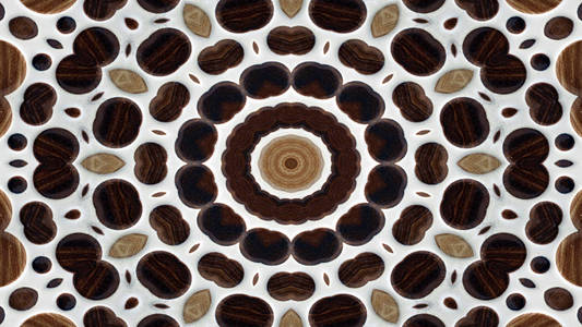 抽象木质背景概念对称图案观赏装饰万花筒运动几何圈与星形