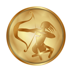 黄金癌症图标射手座黄金勋章照片