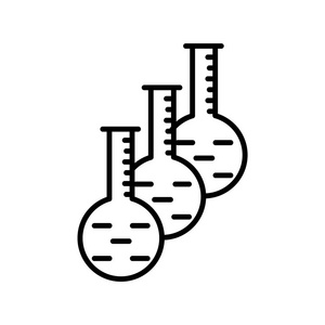 在白色背景, 烧瓶符号, 分离的烧瓶图标向量