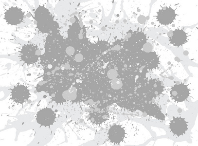 抽象的艺术颜料溅在白色的灰色和污点。矢量纹理背景。水平格式