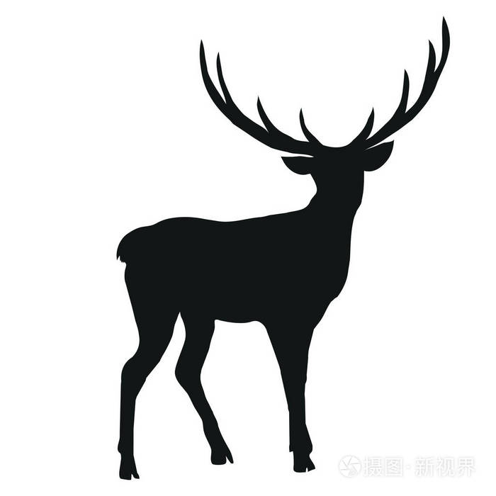 鹿的剪影矢量图