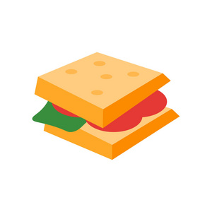 三明治图标矢量隔离在白色背景为您的 web 和移动应用程序设计, 三明治徽标概念