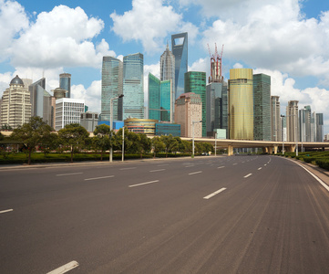 空路表面与上海外滩城市建筑图片