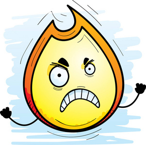 火的愤怒火焰看起来愤怒的卡通插图照片