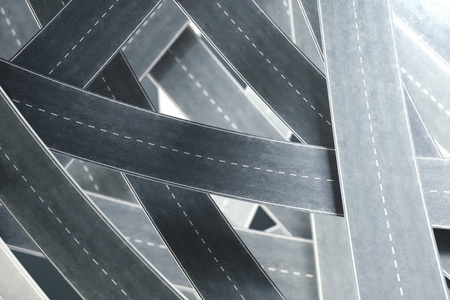 一条错综复杂的道路的概念, 没有尽头也没有开始.