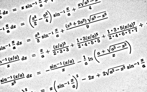 白色背景 Hdr 上的大量数学公式