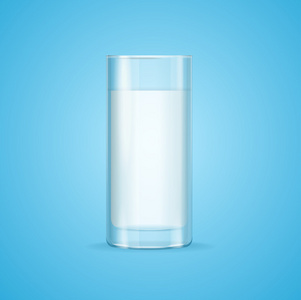 现实的牛奶杯子。矢量