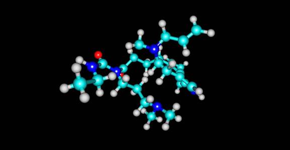 卡麦角林, 麦角衍生物, 是一个强有力的多巴胺受体激动剂在 D2 受体。3d 插图