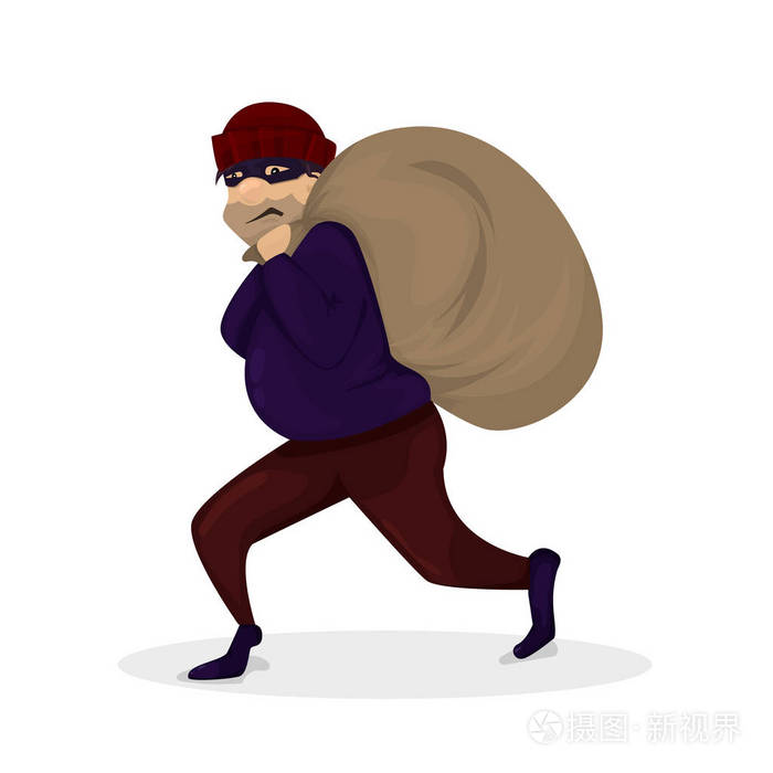 强盗 walkingaway 与大包.卡通人物