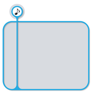 蓝色的文本框中为您的文本和音乐符号的