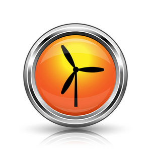 风车图标风车图标风车图标能源的标志和符号图标集可再生储能概念现代