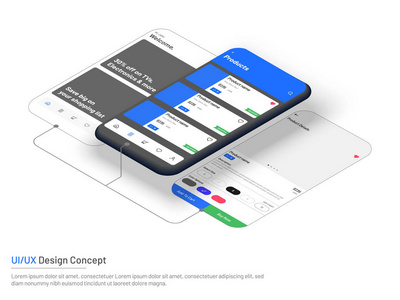 电子商务中的用户界面 Ui 或用户体验 Ux, 基于移动应用软件或技术概念的网站线框
