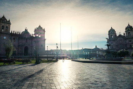 秘鲁库斯科主要广场的圣母大教堂