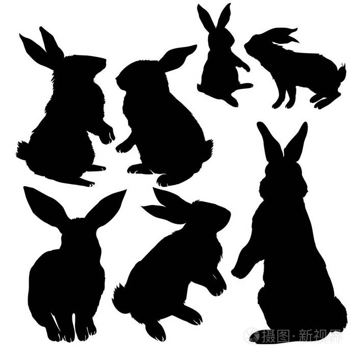 兔子剪影矢量图