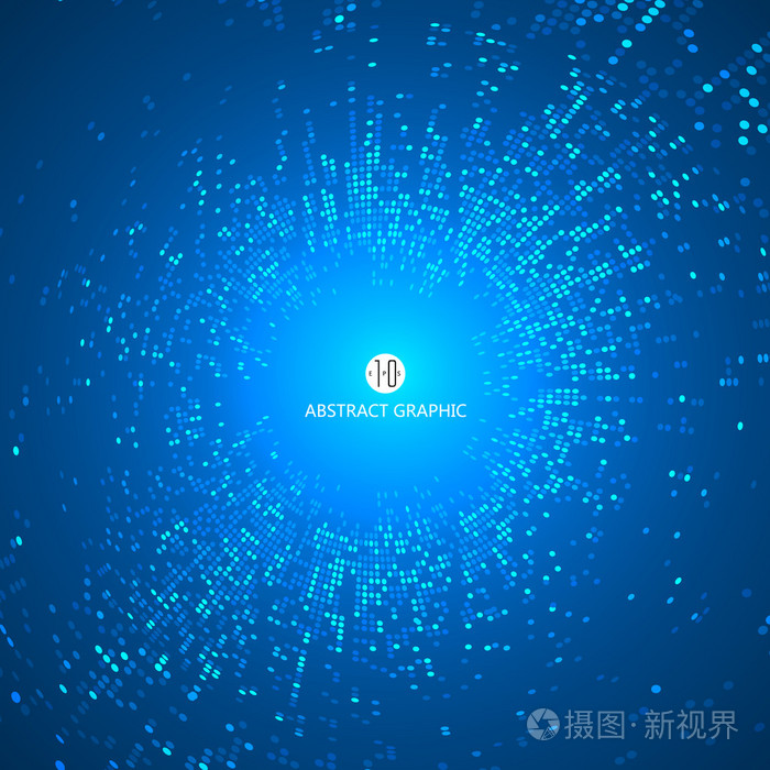 组成的蓝色粒子抽象背景,科技感插图
