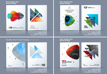抽象的年度报告，业务矢量模板。宣传册设计封面