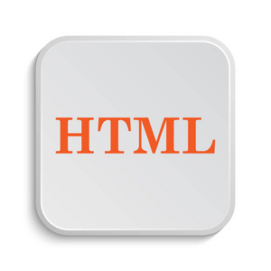 Html 图标。白色背景上的互联网按钮