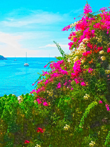 美丽的海滩上的热带岛屿岛拉查艾