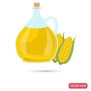 玉米油瓶颜色平面图标图片