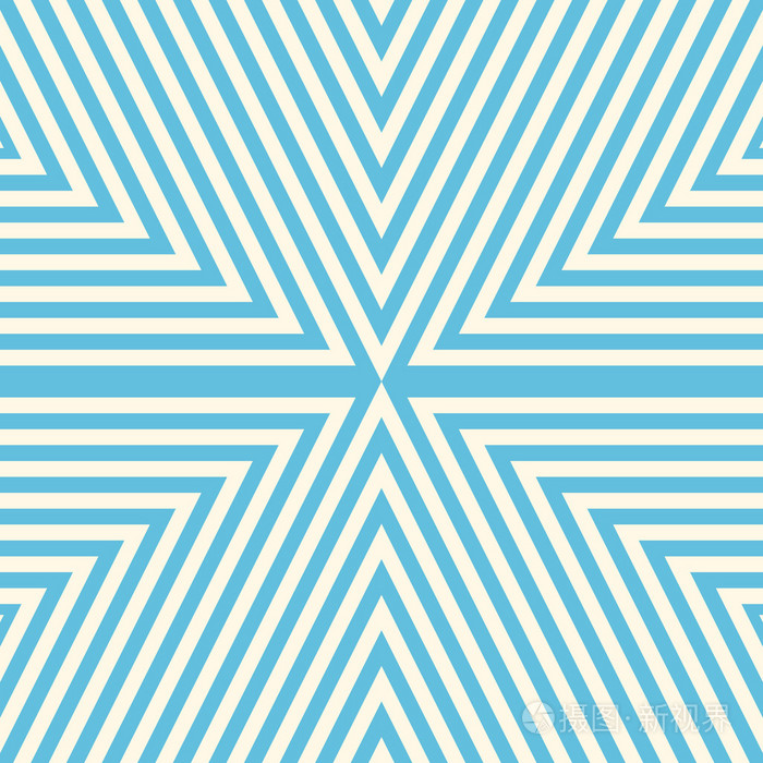 与对称几何装饰的无缝模式.蓝色抽象背景