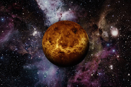 金星。这幅图像由美国国家航空航天局提供的元素