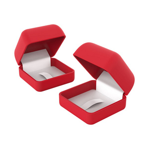 3d 图特写隔离环两个空红盒子