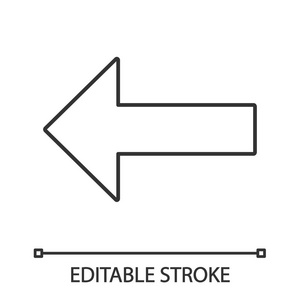 箭头按钮线性图标。具有可编辑笔画的矢量隔离轮廓图