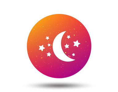 月亮和星星的图标。晚上睡眠标志