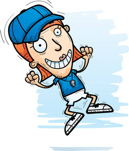 一个女教练跳的卡通插图照片