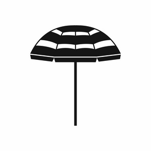 海滩伞图标，简单的样式