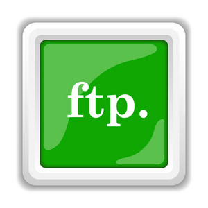 Ftp。图标。白色背景上的互联网按钮