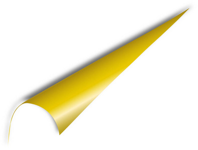 箔页角卷曲在透明的背景与阴影.逼真的3d 元素.向量照片