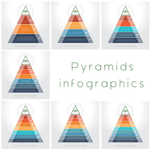 模板图表业务流程彩色金字塔文本区域