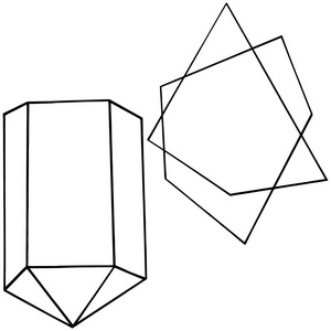 向量几何形式。独立的插图元素。几何石英多边形水晶石马赛克形状紫水晶宝石