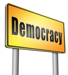 民主，路标广告牌