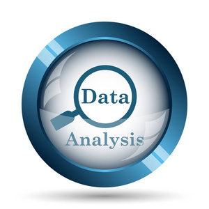 数据分析图标。白色背景上的互联网按钮