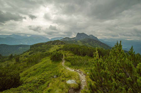 美丽的奥地利阿尔卑斯。山风景在奥地利