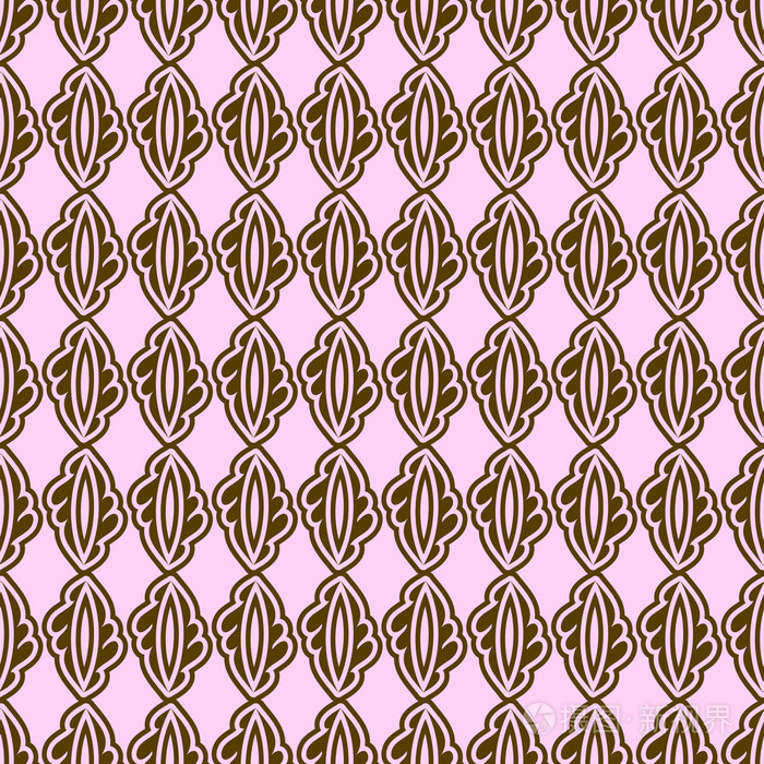 矢量亚洲无缝花纹,复古风格可爱包装纸设计