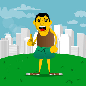 指着你卡通图片