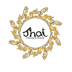 泰国按摩与传统的泰国装饰, 图案元素的标志.股票矢量图照片