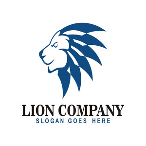 动物标志头狮子王设计野生动物符号图标矢量照片