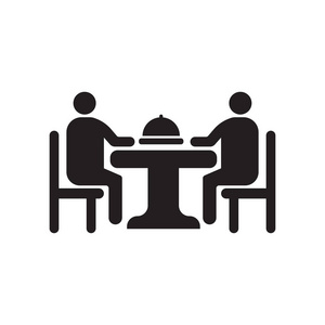 吃徽标吃图标矢量符号和符号隔离在白色背景上, 吃徽标概念照片