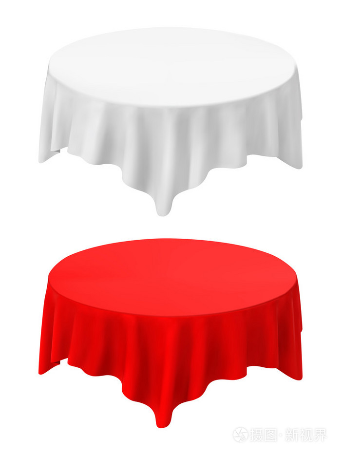 矢量空圆桌会议,桌布上白色黑色孤立