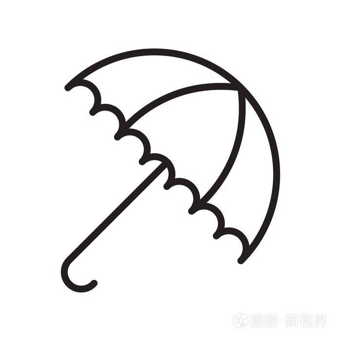 雨伞简笔画图片黑白图片