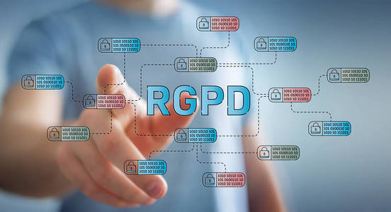 模糊背景下的商人 Gdpr 法律界面保护他的数据