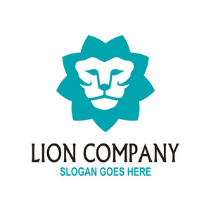 动物标志头狮子王设计野生动物符号图标矢量