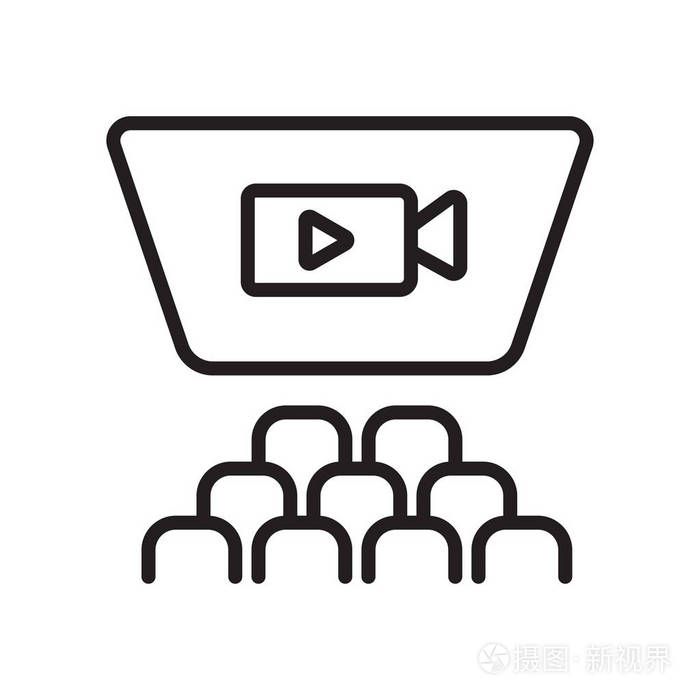 插画 影院图标矢量隔离白色背景为您的 web 和移动应用程序设计, 电影
