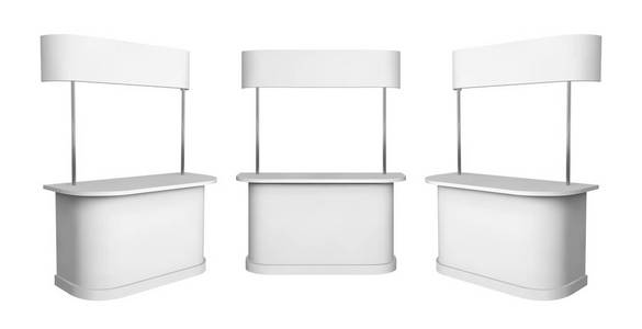 促销柜台样机.孤立向量零售业站照片