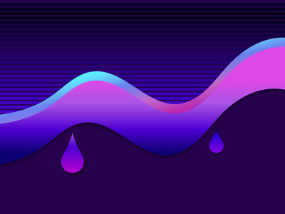 液态波紫罗兰色。现代趋势背景。矢量插图