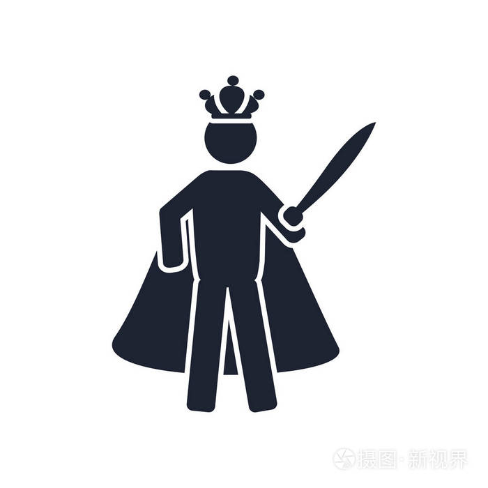 国王图标矢量隔离白色背景为您的 web 和移动应用程序设计, 国王徽标